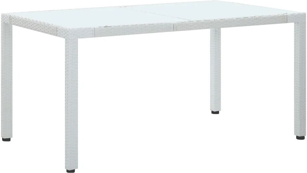 vidaXL Mesa de jardim 150x90x75 cm vime PE branco