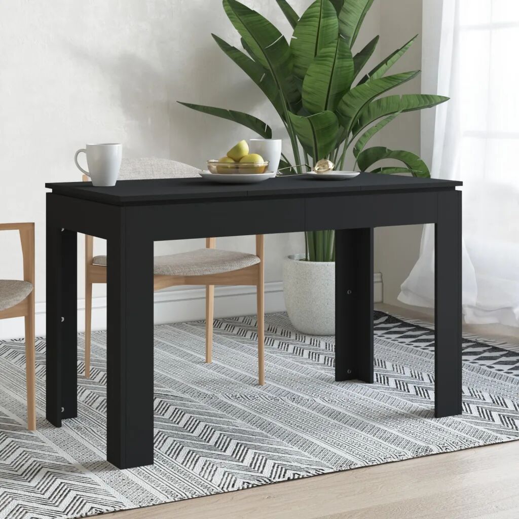 vidaXL Mesa de jantar 120x60x76 cm contraplacado preto