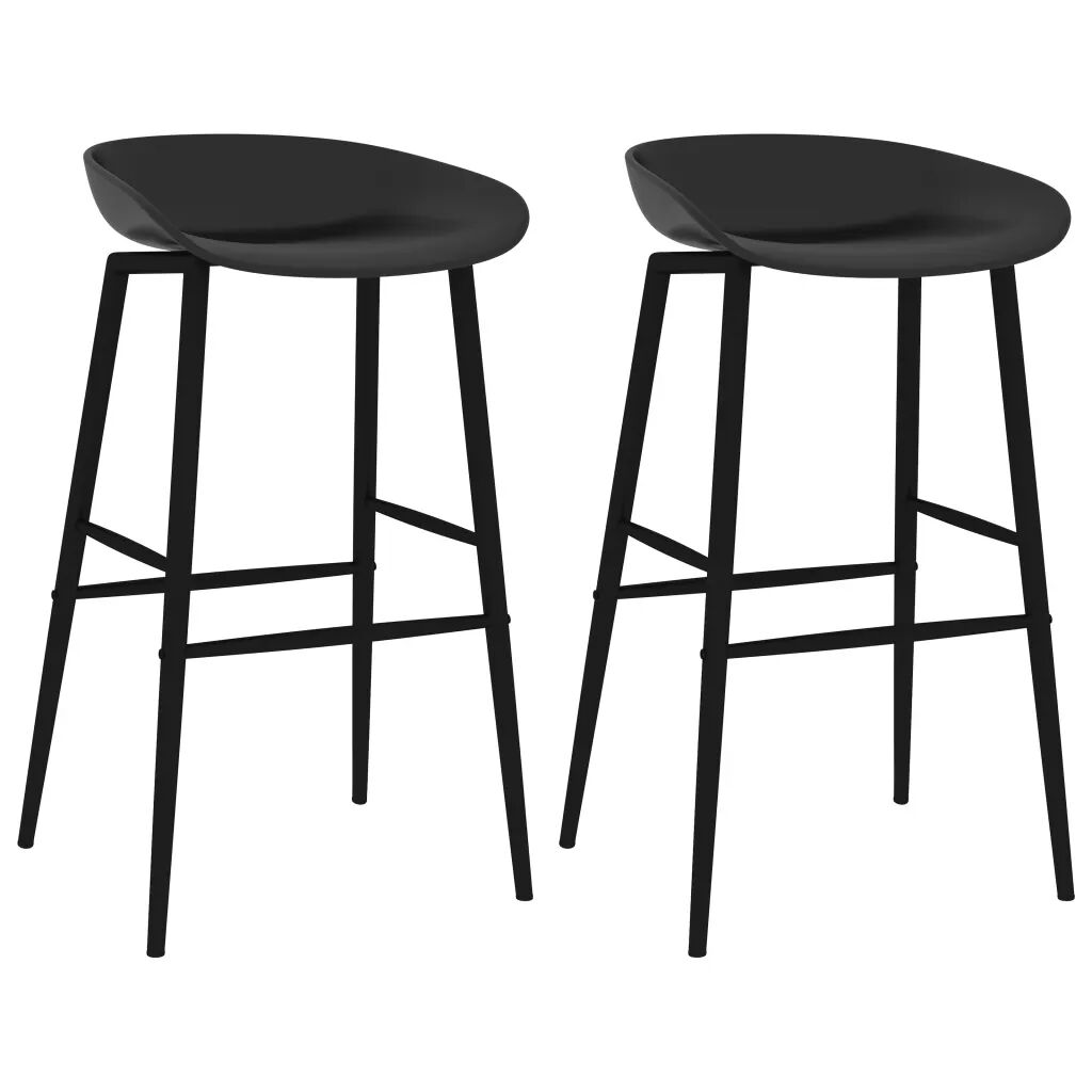 vidaXL Cadeiras de bar 2 pcs preto