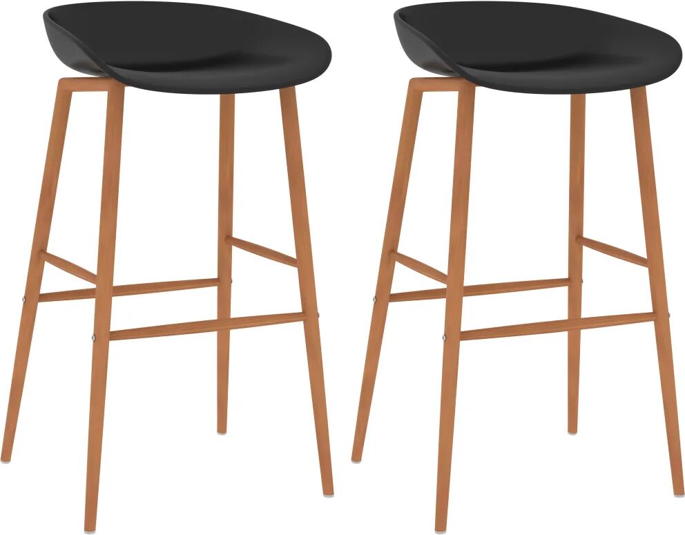 vidaXL Cadeiras de bar 2 pcs preto