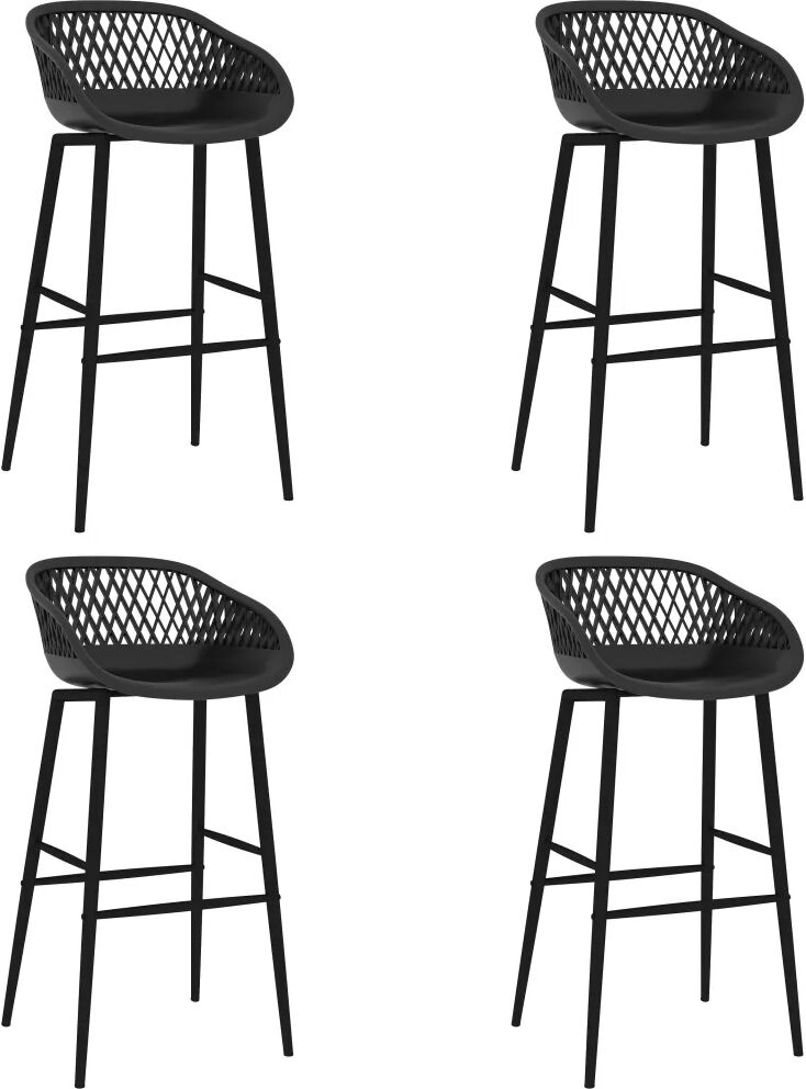 vidaXL Cadeiras de bar 4 pcs preto