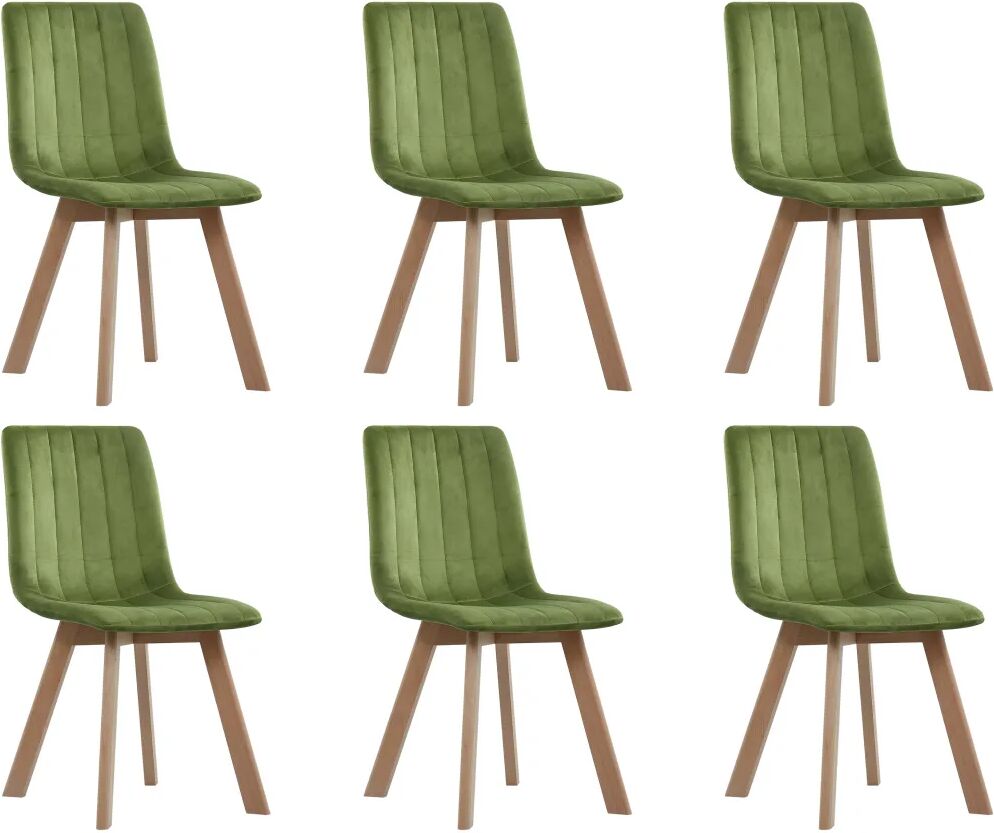 vidaXL Cadeiras de jantar 6 pcs veludo verde