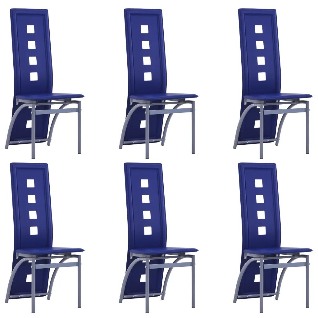 vidaXL Cadeiras de jantar 6 pcs couro artificial azul