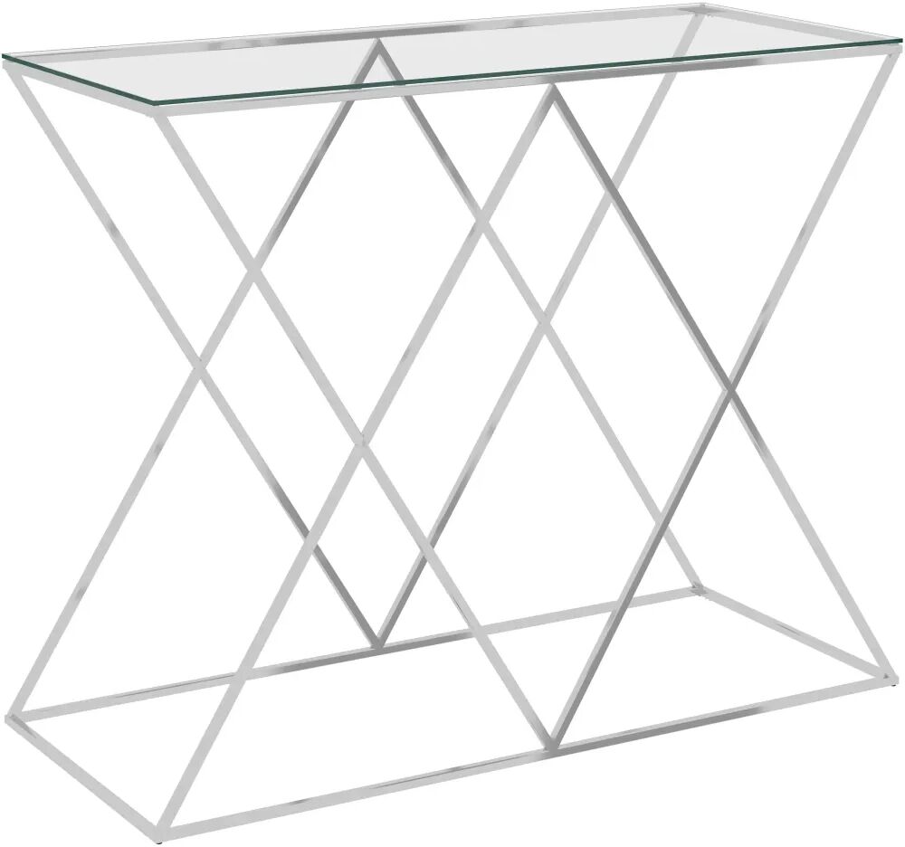 vidaXL Mesa de apoio 90x40x75 cm aço inoxidável prateado e vidro