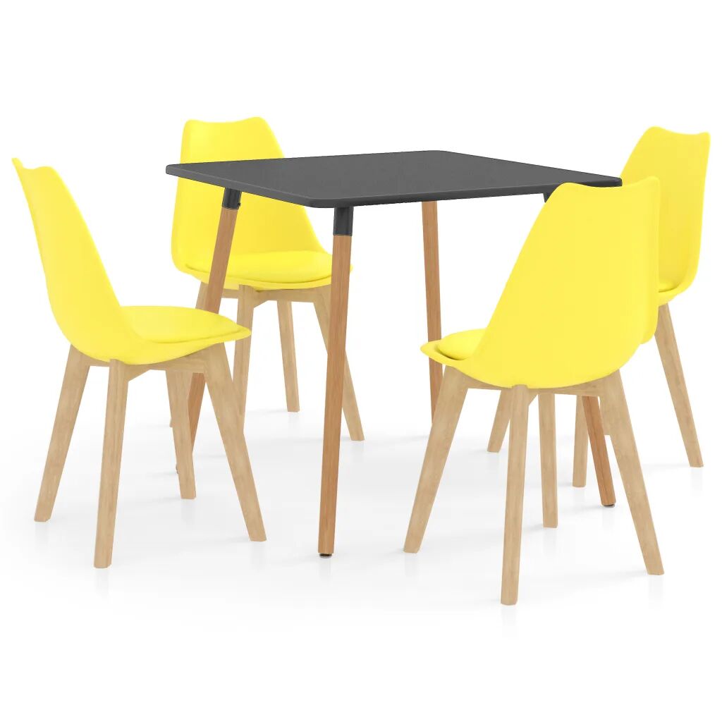 vidaXL 5 pcs conjunto de jantar amarelo