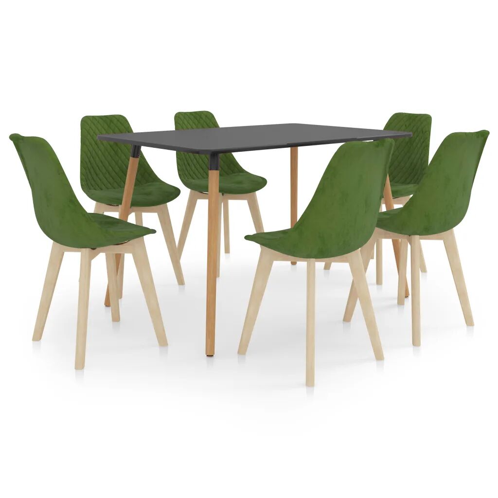 vidaXL 7 pcs conjunto de jantar verde-claro