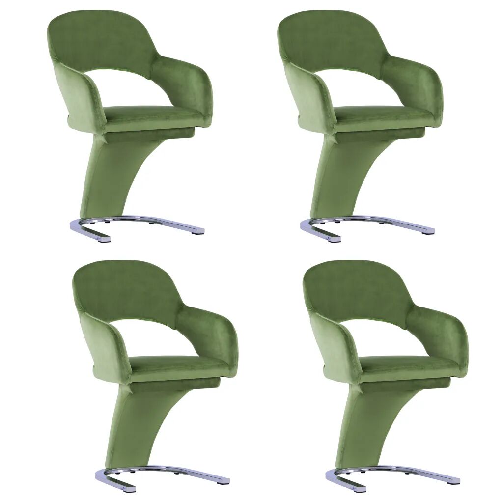 vidaXL Cadeiras de jantar 4 pcs veludo verde