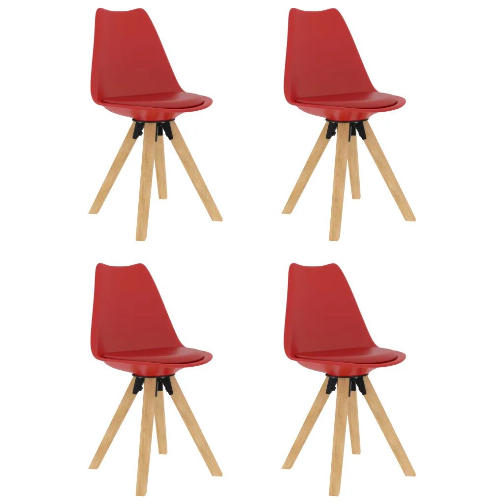 vidaXL Cadeiras de jantar 4 pcs vermelho
