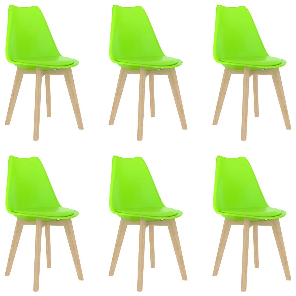 vidaXL Cadeiras de jantar 6 pcs plástico verde