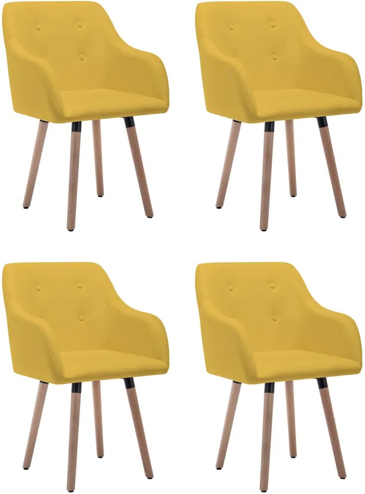 vidaXL Cadeiras de jantar 4 pcs tecido amarelo mostarda