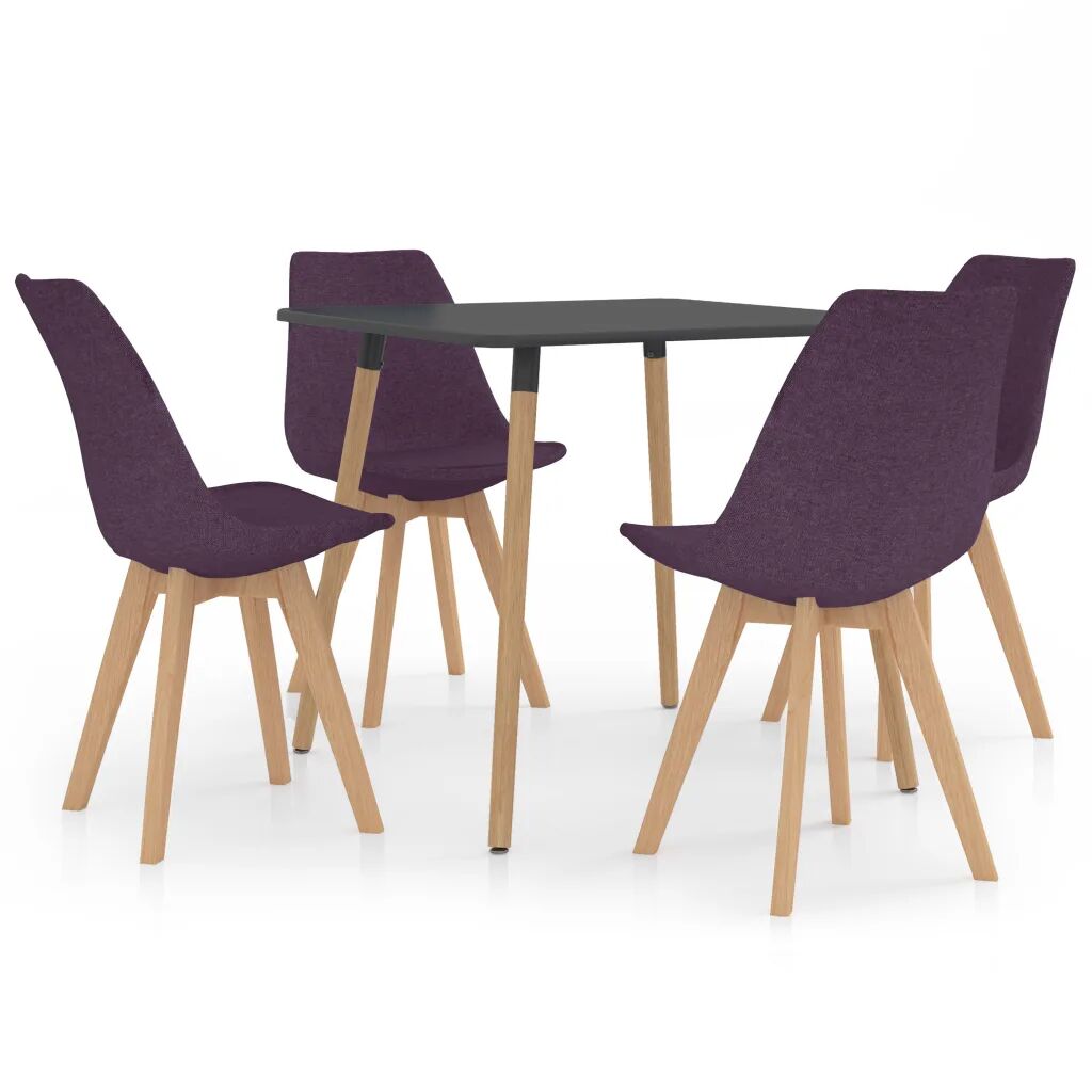 vidaXL 5 pcs conjunto de jantar roxo