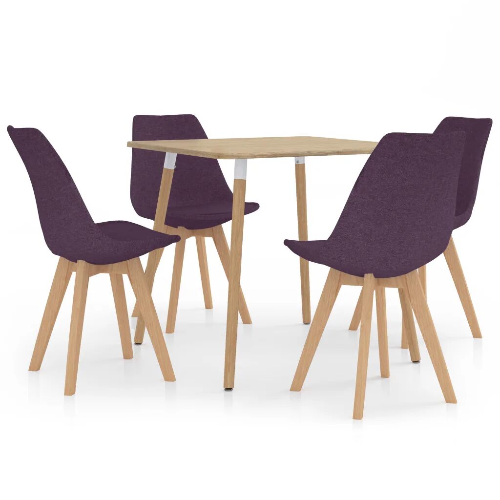 vidaXL 5 pcs conjunto de jantar roxo