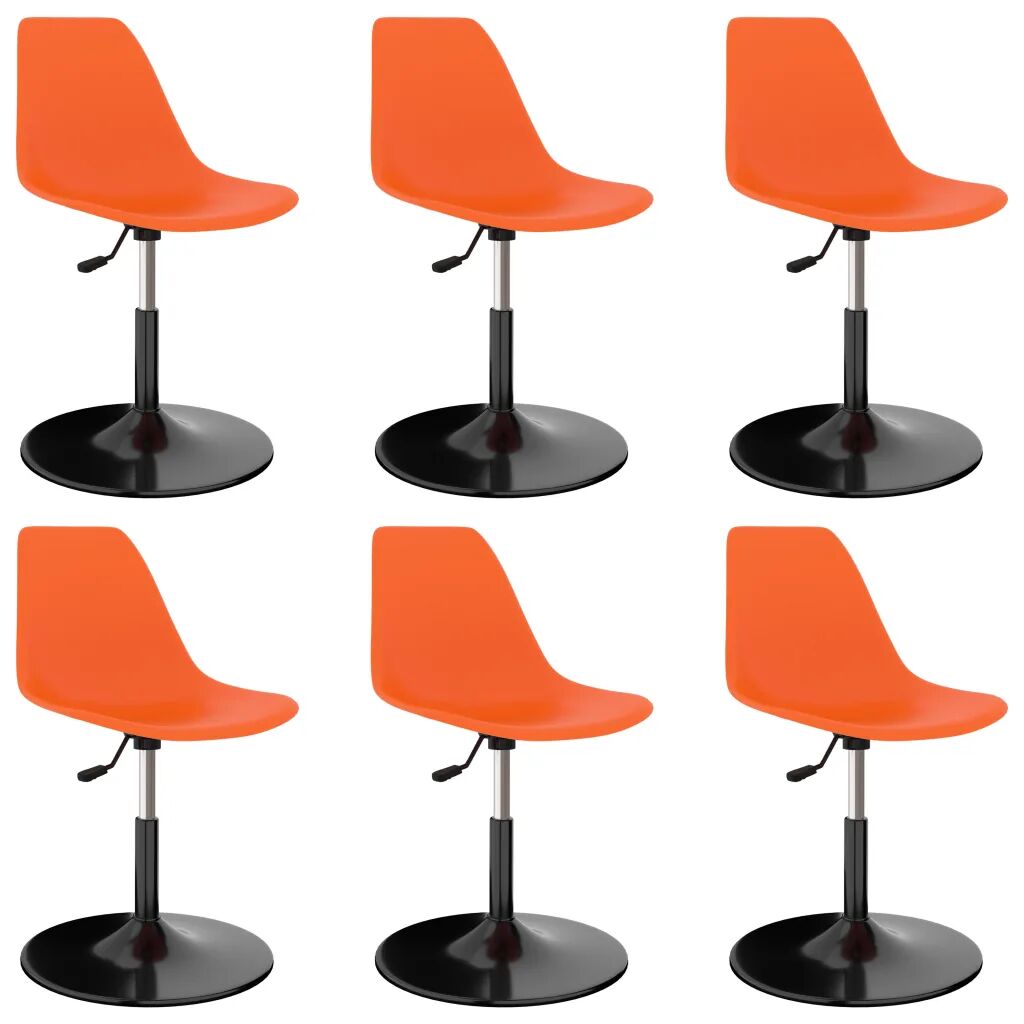 vidaXL Cadeiras de jantar giratórias 6 pcs PP laranja