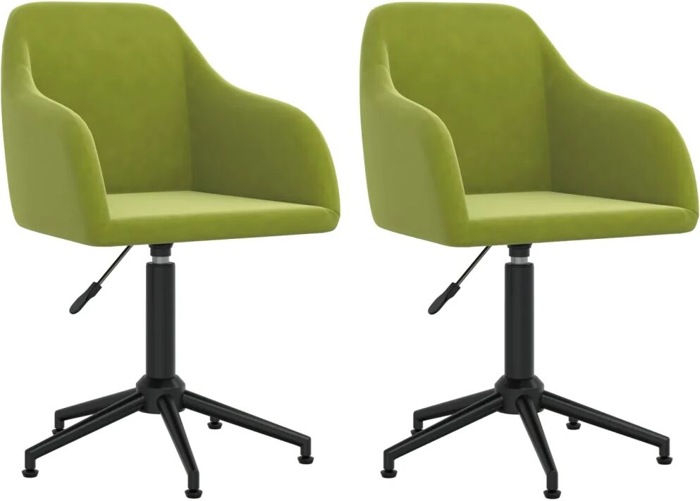 vidaXL Cadeiras de jantar giratorias 2 pcs veludo verde-claro