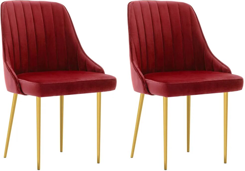 vidaXL Cadeiras de jantar 2 pcs veludo vermelho tinto