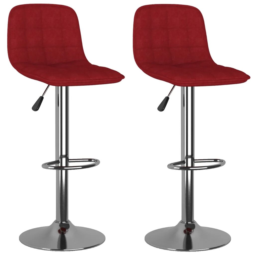 vidaXL Bancos de bar 2 pcs tecido vermelho tinto