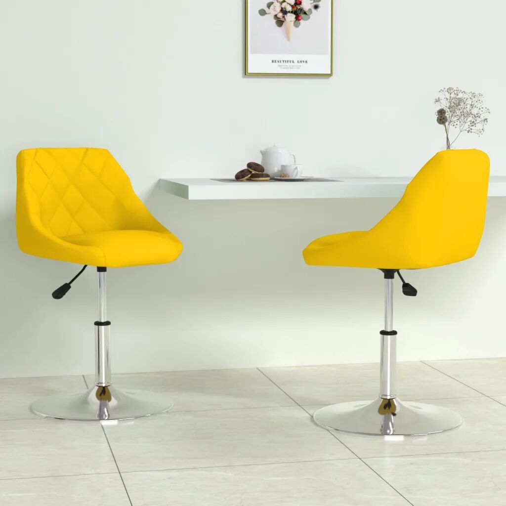 vidaXL Cadeiras de jantar giratórias 2 pcs veludo amarelo mostarda