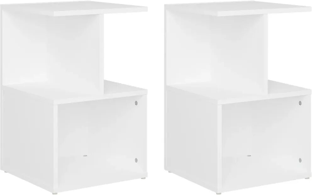 vidaXL Mesas de cabeceira 2 pcs 35x35x55 cm contraplacado branco