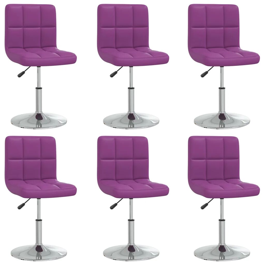 vidaXL Cadeiras de jantar 6 pcs couro artificial roxo