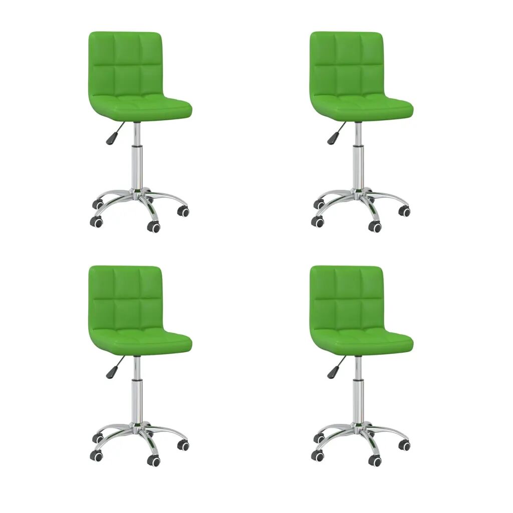 vidaXL Cadeiras de jantar giratórias 4 pcs couro artificial verde