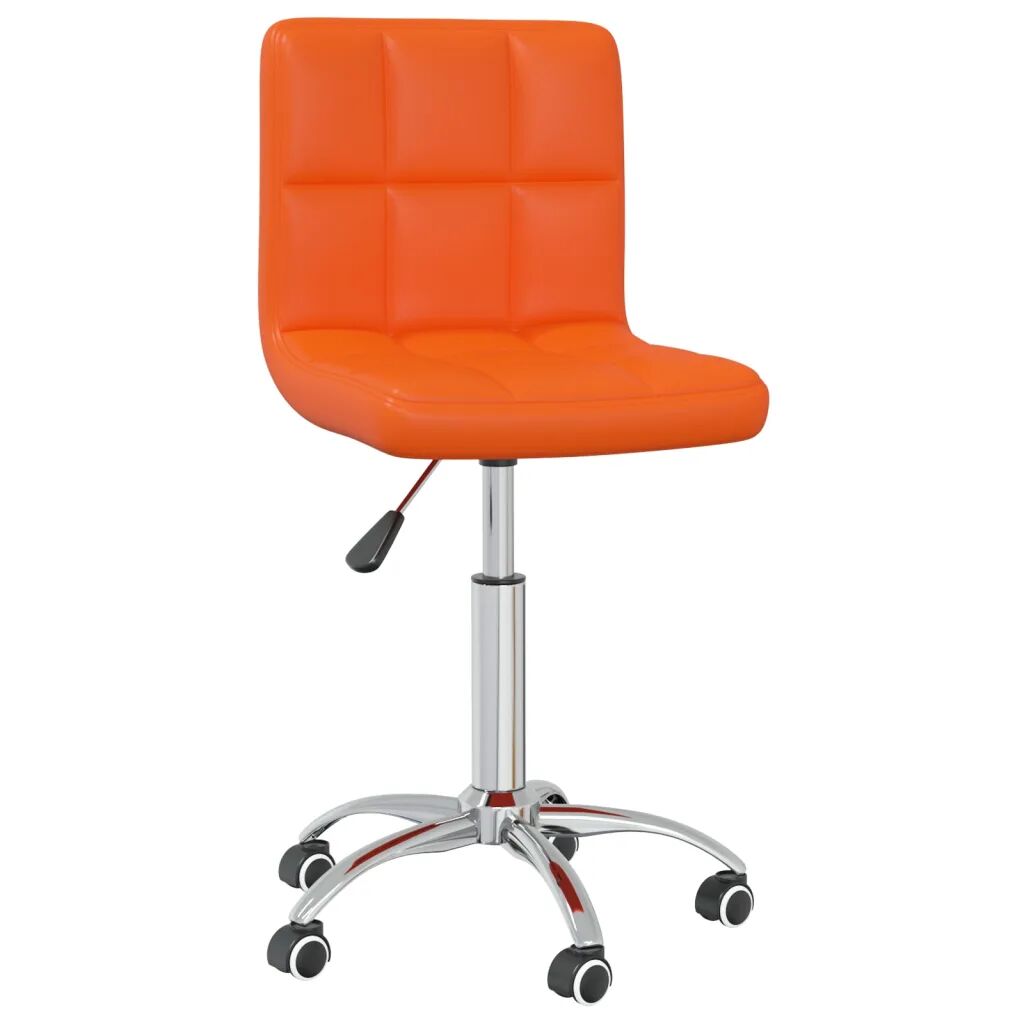 vidaXL Cadeira de jantar giratória couro artificial laranja