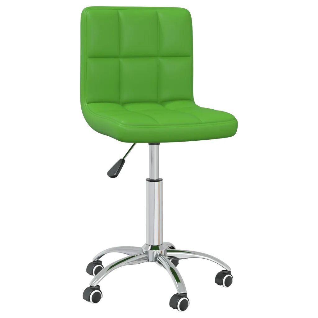 vidaXL Cadeira de jantar giratória couro artificial verde
