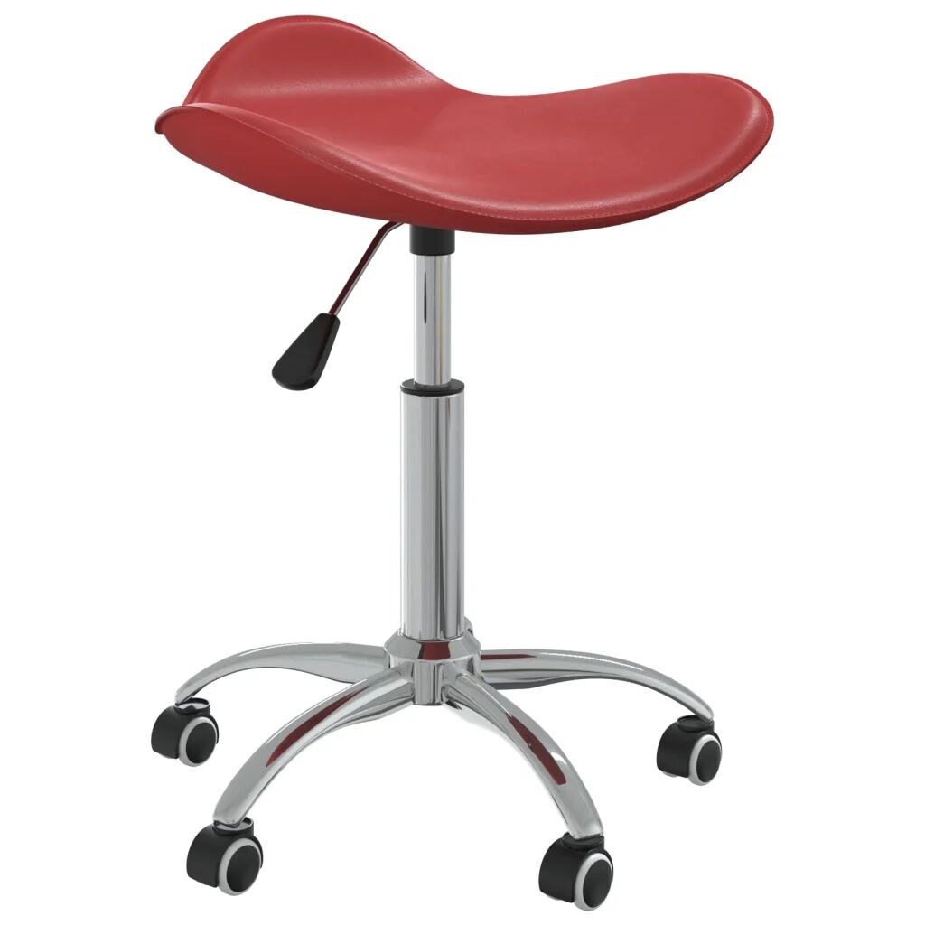 vidaXL Cadeira de jantar giratória couro artificial vermelho tinto