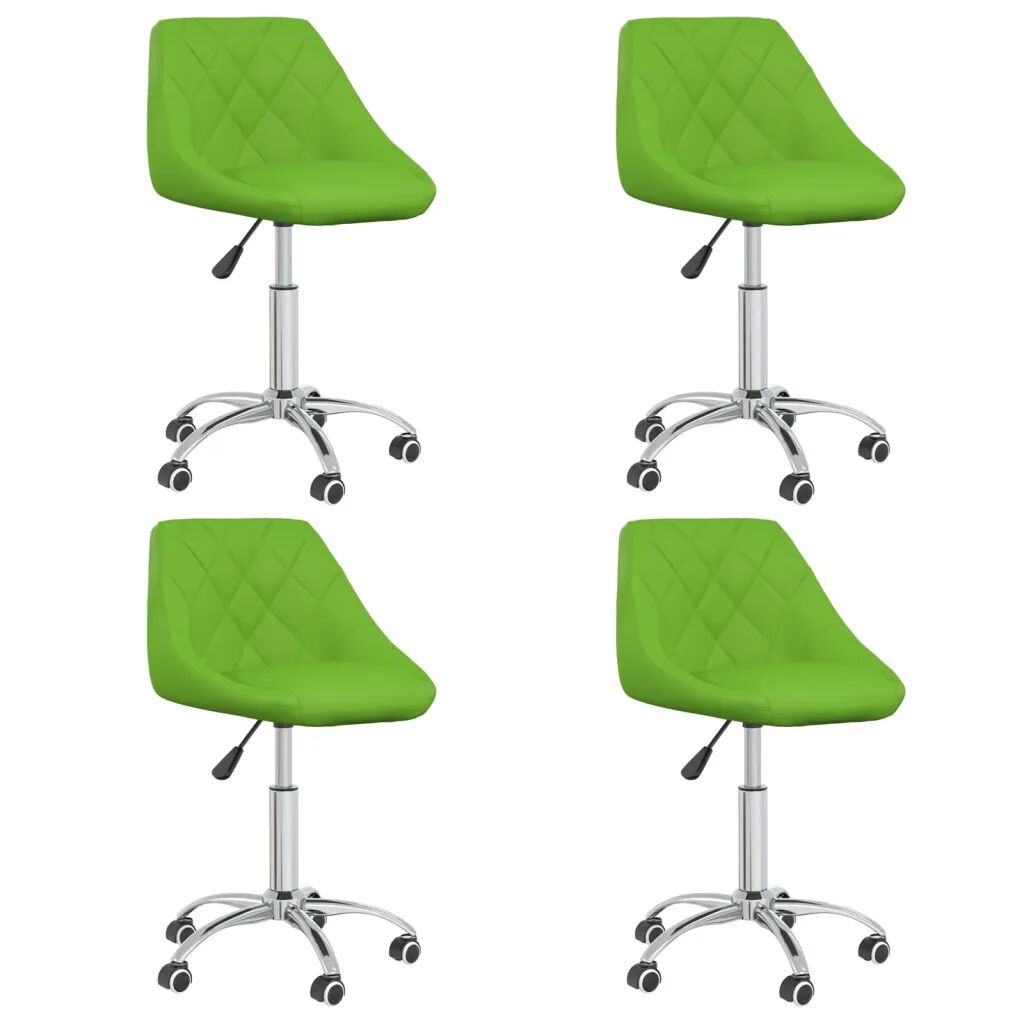 vidaXL Cadeiras de jantar giratórias 4 pcs couro artificial verde