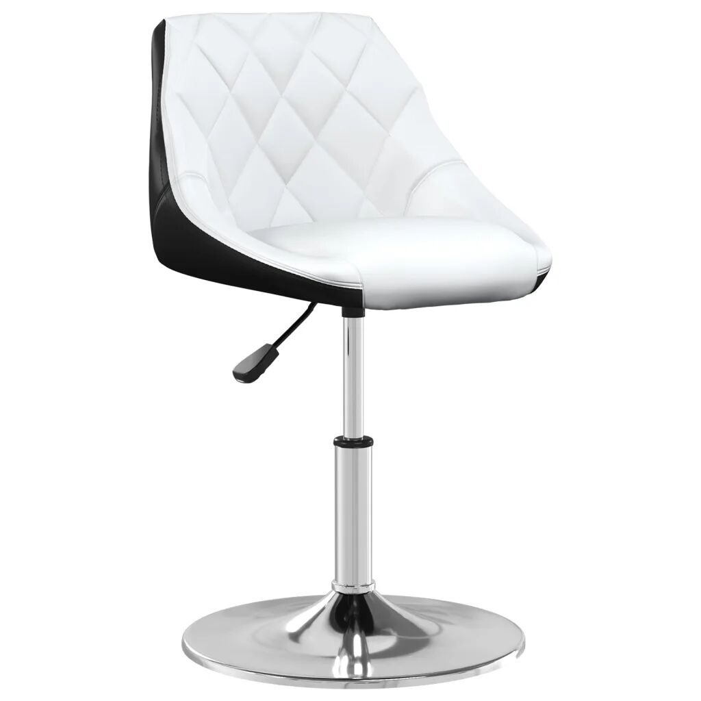 vidaXL Cadeira de jantar couro artificial branco e preto