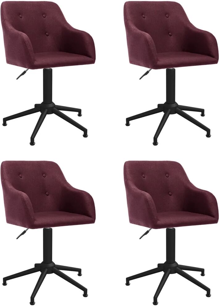 vidaXL Cadeiras de jantar giratórias 4 pcs tecido roxo