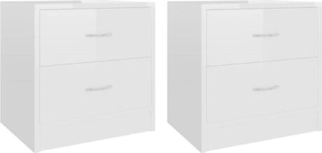 Vidaxl Conjunto de 2 Mesa de Cabeceira 801048 (Branco - Aglomerado de Madeira - 40x30x40 cm)