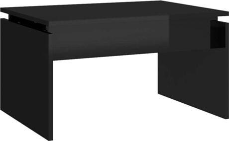 Vidaxl Mesa de Centro (Preto Brilhante - Aglomerado de Madeira - 68x50x38 cm)