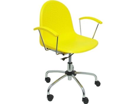 Piqueras Y Crespo Cadeira de Escritório Operativa PYC Ves Giratória Amarelo (Braços Fixos - PVC)