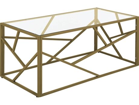 Beliani Mesa de Centro Orland (Dourado - Vidro - 50x100x45 cm)