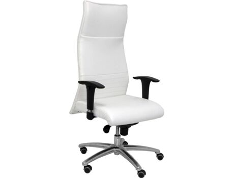 Piqueras Y Crespo Cadeira de Escritório Executiva PYC Albacete XL Branco com rodas anti-risco (Braços Reguláveis - Pele Sintética)