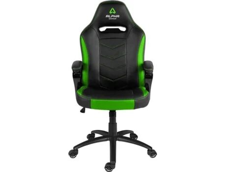 Alpha Cadeira Gaming Kappa (Até 150 kg - Elevador a Gás Classe 4 - Preto e Verde)