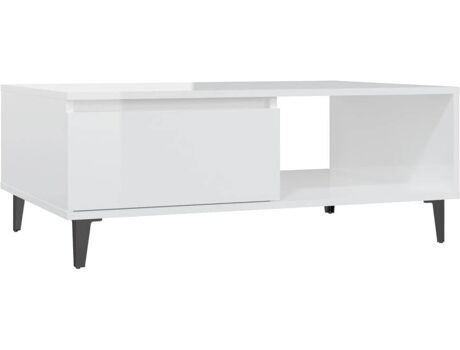 Vidaxl Mesa de Centro (Branco - Madeira Aglomerada - 90 x 60 x 35 cm)