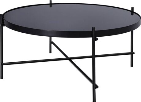 Womo-Design Mesa de Centro Tucson Cromado Metálico Preto (75x35 cm)