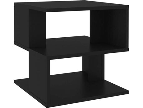 Vidaxl Mesa de Apoio (Preto - Aglomerado de Madeira - 40x40x40 cm)