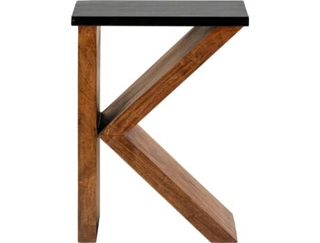 Womo-Design Mesa de Centro K (Castanho - Madeira Maciça de Acácia - 60 x 35 x 45 cm)