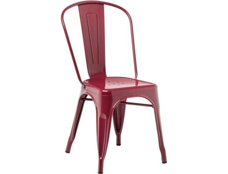 Sklum Conjunto de 4 Cadeiras de Jardim Lix (Vermelho Bordô - 85 x 45 x 45 cm - Aço)