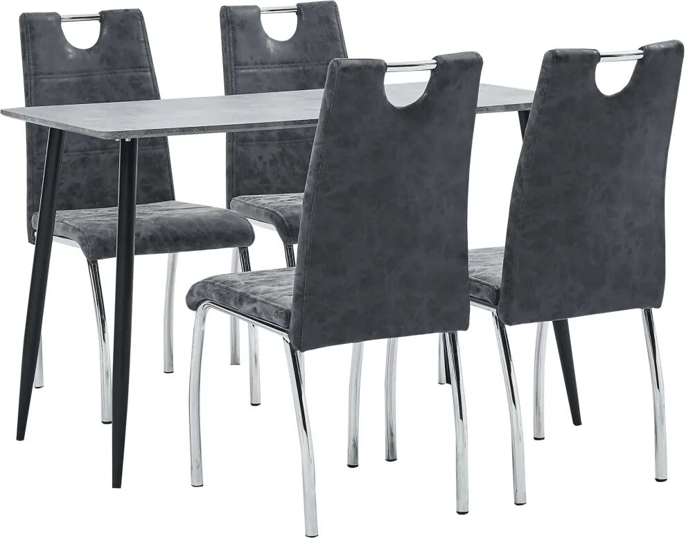 vidaXL Set mobilier de bucătărie, 5 piese, negru, piele ecologică