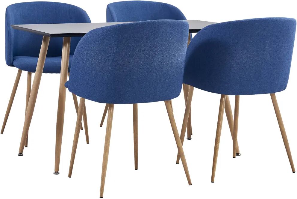 vidaXL Set mobilier de bucătărie, 5 piese, albastru, material textil