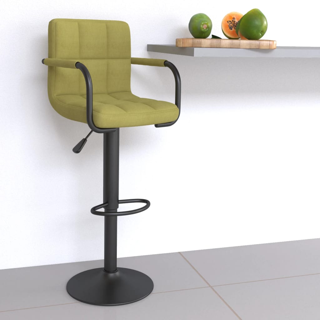 vidaXL Scaun de bar, verde, material textil