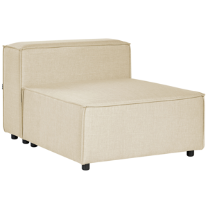 Beliani 1-sitsig Mittmodul Beige Stoppad Stol i Linne Modul Vardagsrum Modern Design