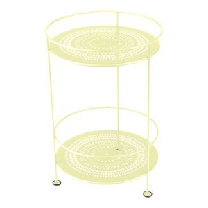 Fermob - Guinguette Side Table With Perforated Double Top Frosted Lemon A6 - Småbord Och Sidobord Utomhus - Metall
