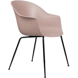 Gubi - Bat Dining Chair, Un-Upholstered Antique Brass Base, Sweet Pink Shell - Rosa - Matstolar