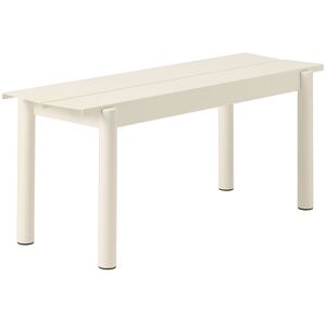 Muuto - Linear Steel Bench 110cm White - Trädgårdsbänkar - Thomas Bentzen - Vit - Metall