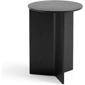 Hay - Slit Table Wood Round High Black Oak - Svart - Soffbord - Trä