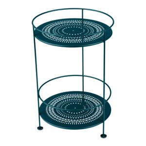 Fermob - Guinguette Side Table With Perforated Double Top Acapulco Blue 21 - Småbord Och Sidobord Utomhus - Metall